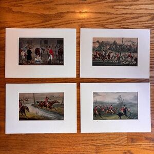 4 English Equestrian Scene Art Prints by Henry Alken